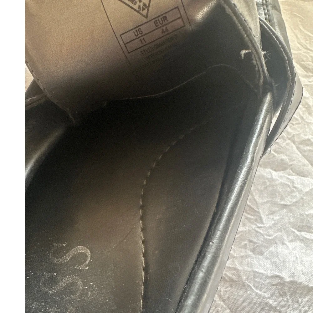 Guess Loafers Dress Shoes Slip On Square Toe Black‎ Leather Men's Size 11 Career